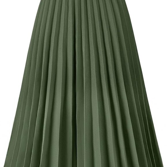 Womens Skirt Leopard Print Midi Long Shirring Pleated Skirts High Waisted A Line - Picture 1 of 5